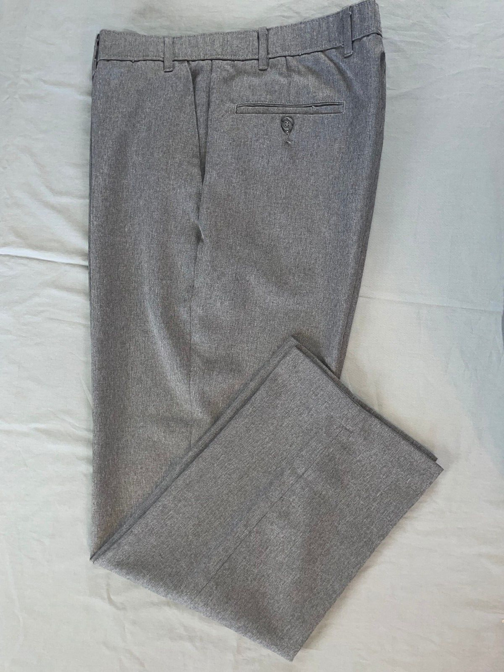Levi's Flat Front Easy Care Dacron Polyester Action Slacks. Heather Gray, 36x31